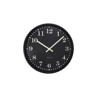 Afbeelding van NeXtime Wandklok 30cm Stil Zwart Plastic &quot;;Dickens&quot;;