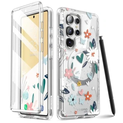 Afbeelding van i Blason Cosmo voor Samsung Galaxy S25 Ultra Case MagSafe met Ingebouwde Schermbeschermer [Ondersteunt Vingerafdruk ID en Draadloze Oplader] Magnetische Telefoonhoes Ultra, Paint