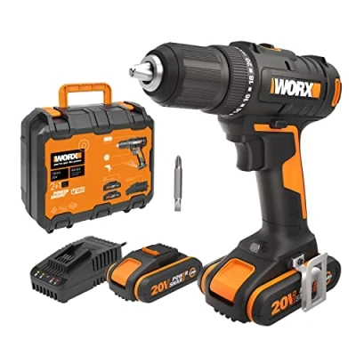 Afbeelding van WORX Accuschroefboormachine 20V 2Ah 40Nm ø13mm WX108 (levering met accu en oplader, 1 dubbele bit)