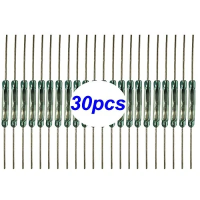 Afbeelding van Gebildet 30stks Reed schakelaar, Magneet Near Connect Circuit, Magnet Away Break Magnetische Inductieschakelaar, Miniatuur Contact (2mmX14mm)