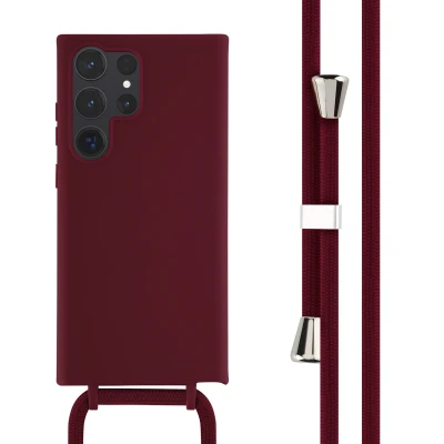 Afbeelding van Samsung Galaxy S23 Ultra Hoesje Siliconen en TPU (zacht) iMoshion Softcase/Koordhoesje/Backcover Donkerrood Telefoonhoesje