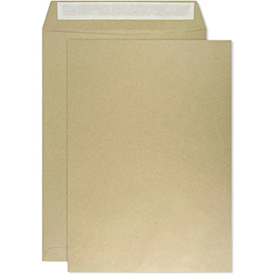 Afbeelding van Netuno 50 bruine B5 enveloppen 176x250mm rechte klep zelfklevend zonder venster 80g voor het verzenden van facturen folders belastingaangiften brochures