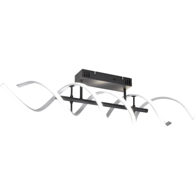 Afbeelding van Trio leuchten LED Plafondlamp Plafondverlichting 41W Aanpasbare Kleur Dimbaar Rechthoek Geborsteld Zilver Aluminium