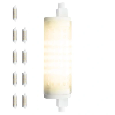 Afbeelding van R7s led 118mm dimbaar, warm wit (2700K), 15W vervangt 150W, lengte*ø28mm diameter voordeelpak 10x