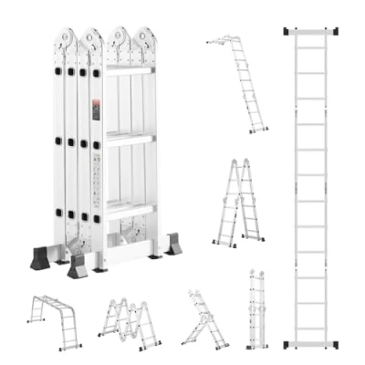 Afbeelding van VEVOR multifunctionele ladder ladderframe 7 in 1 3 treden 3500mm