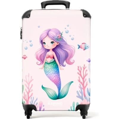 Afbeelding van NoBoringSuitcases.com® Zeemeermin kinderkoffer meisje Trolley koffer kind 55x35x25