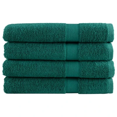 Afbeelding van Handdoeken 4 st 600 g/m 100x200 cm 100% katoen groen