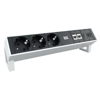 Afbeelding van BACHMANN stekkerdoos &#039;DESK 2&#039;, 5 voudig, wit