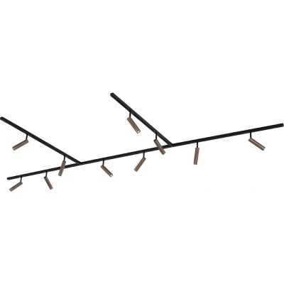 Afbeelding van QAZQA slimline uzzy Moderne Spot railsysteem verlichting, railverlichting geschikt voor led 10 lichts L 412 cm Brons