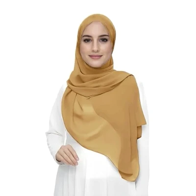 Afbeelding van Premium Chiffon Hijab Hoofd Sjaal Wrap Voor Moslim Vrouwen Lichtgewicht (Kameel)