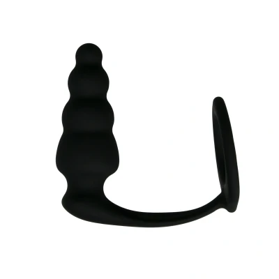 Afbeelding van Cockring Met Geribbelde Buttplug