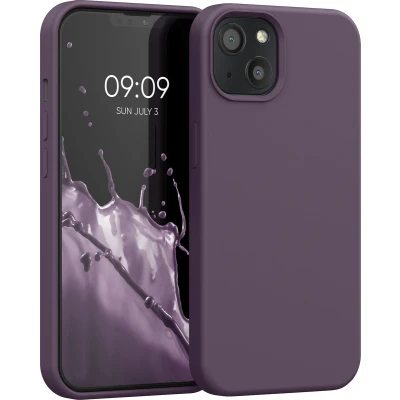 Afbeelding van kwmobile telefoonhoesje geschikt voor Apple iPhone 13 Hoesje met siliconen coating Smartphone case in Bleke iris