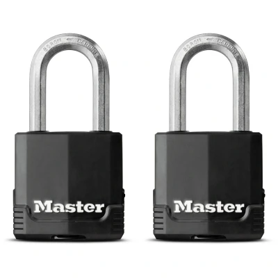 Afbeelding van MasterLock Hangslot Excell 49mm zwart beugellengte 38mm (2 stuks)