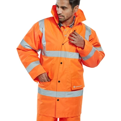Afbeelding van Beeswift Constructor Traffic Jas Oranje Maat L