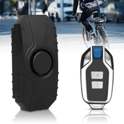 Afbeelding van Fietsalarm, draadloos motoralarm, fietsalarm met afstandsbediening, veiligheid trillingsbewegingssensor, alarminstallatie fiets, 113 dB waterdicht, fietsalarminstallaties voor motorfiets,