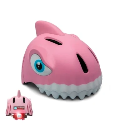 Afbeelding van Crazy Safety Kinderfietshelm Roze Haai S/M 49 55 cm verstelbaar