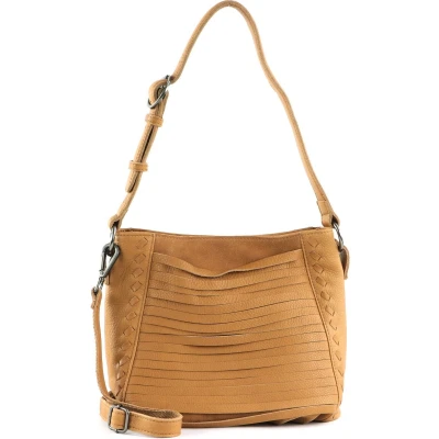 Afbeelding van FREDsBRUDER Leren Schoudertas Fonda Crossbody Caramel Lichtbruin