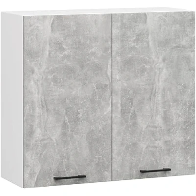 Afbeelding van Keukenkast modulaire OLIWIA W80 H720 met 2 Deuren / Hangkast Bovenkast AKORD Furniture Factory Wit Beton Grijs 80 x 72 30 cm