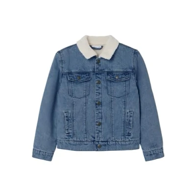 Afbeelding van NAME IT NKMJACK Teddy DNM jas voor jongens 1101 OV N, Medium Blauw Denim, 128, 128