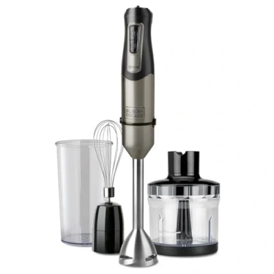 Afbeelding van Multifunctionele Staafmixer met Accessoires Black &amp; Decker ES9160140B Zwart Grijs Zilverkleurig 1200 W