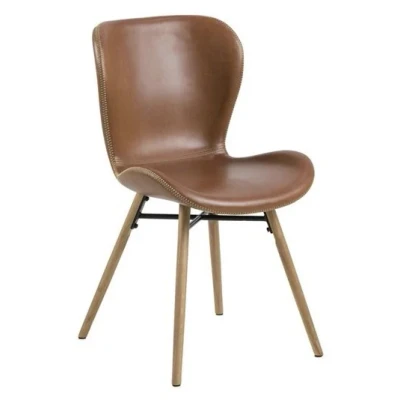 Afbeelding van Bendt Eetkamerstoel &#039;Olle&#039; PU, kleur Cognac