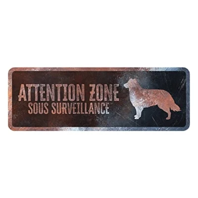 Afbeelding van D&amp;d Home Waakbord Hond Waarschuwingsbord Collie Frans 40x13x0,3cm Meerkleurig 1st