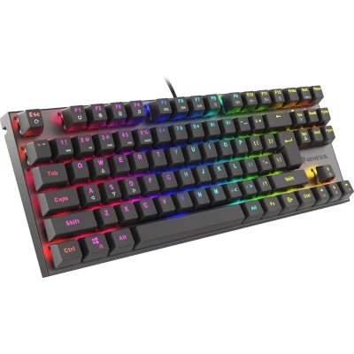 Afbeelding van GAMING KEYBOARD GENESIS THOR 303 TKL BLACK US LAYOUT RGB BACKLIGHT MECHANICAL RED SWITCH HOT SWAP