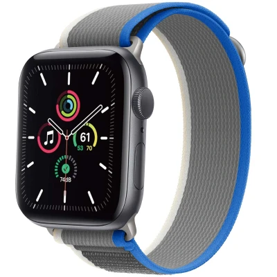 Afbeelding van Apple Watch bandje Nylon Grijs Geschikt voor Series 1/2/3/4/5/6/7/8/9/10/SE 38/40/41 mm / 10