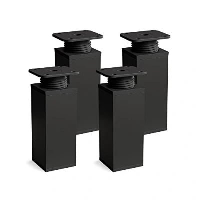 Afbeelding van sossai® design meubelpoten MFV1 set van 4 in hoogte verstelbaar Vierkant profiel: 40 x mm Kleur: zwart mat Hoogte: 100 (+ 20 mm) Inclusief hoogwaardige houtschroeven