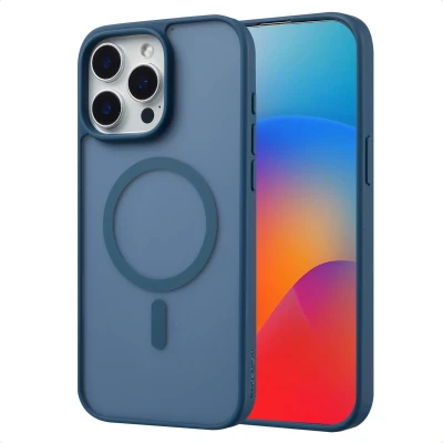 Afbeelding van Apple iPhone 15 Pro Max MagSafe Hoesje Kunststof imoshion Hardcase/Backcover Donkerblauw Telefoonhoesje