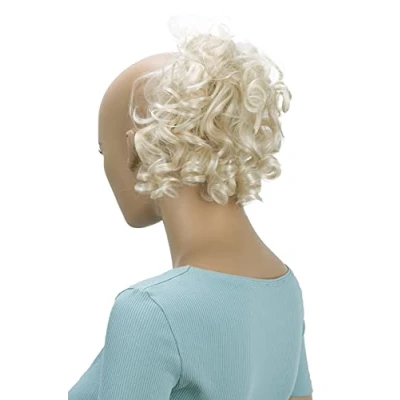 Afbeelding van CAISHA Haarstukje Scrunchy Updo Kapsels Bruidskapsels Volumineus Krullend Rommelig Knotje Lichtblond G17L
