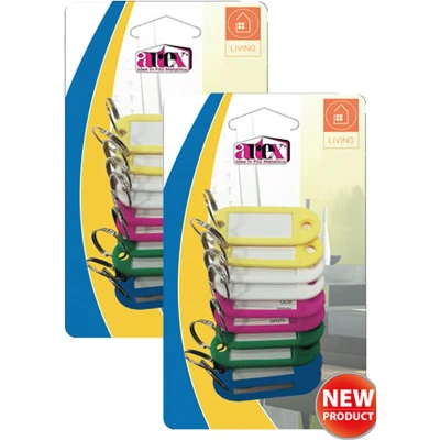 Afbeelding van Artex Sleutellabels/sleutelhangers 20x multi kleuren kunststof Sleutelhangers