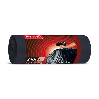 Afbeelding van Zwarte Vuilniszakken 80 Zakken 240 Liter LDPE 100cm x 125cm (Paclan Vuilniszak, Dikke Afvalzakken, Containerzakken Liter, PACLAN Afvalzak 240ltr)