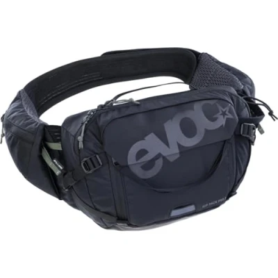 Afbeelding van EVOC HIP PACK PRO 3 + HYDRATION BLADDER 1.5, heupzak (AIR FLOW CONTACT SYSTEM, AERO FLEX heupgordel, incl. 1,5 liter reservoir en fleshouder, één maat), steen staal
