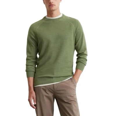 Afbeelding van Marc O&#039;Polo Crewneck WITH Raglan WAVE Structure Trui, Heren, Maat: XL, Victorian mist
