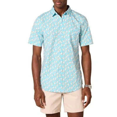 Afbeelding van Amazon Essentials Heren Slim Fit Poplin Shirt met korte mouwen, Aqua Blauw, XS