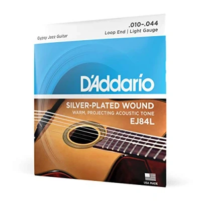 Afbeelding van D&#039;Addario Gypsy Jazz snaren EJ84L 10 44 Loop End, zilverplated wound Akoestische gitaarsnaren