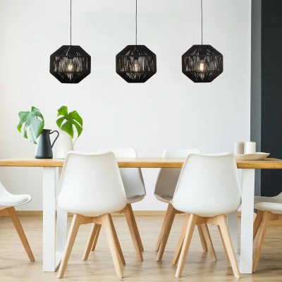 Afbeelding van Searchlight 3 lichts hanglamp Wicker 11201 3BK