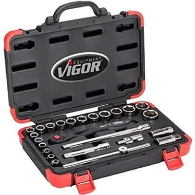 Afbeelding van Vigor V2460N Dopsleutelset Vierkant, 1/2 (12.5 mm) 25 delig
