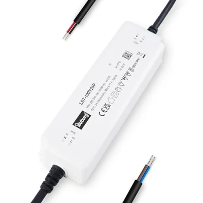 Afbeelding van illuburg LED transformator 24V 100W waterdicht IP67 flikkervrij voor strip lamp voeding driver
