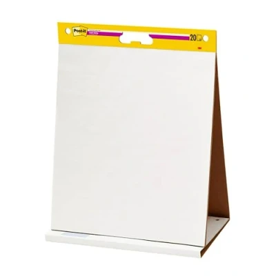 Afbeelding van Post It 563R Tafelmemoboard, met 20 Zelfklevende Witte Bladeren, Whiteboard, Zelfstaand Board, Blanco 50,8 x 58,4 cm, Wit