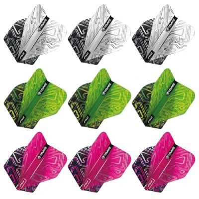 Afbeelding van RED DRAGON Yin Yang Dubbelzijdige Standaard Dartvlucht Selectie Pack 3 Sets per (9 Dart Flights in totaal)