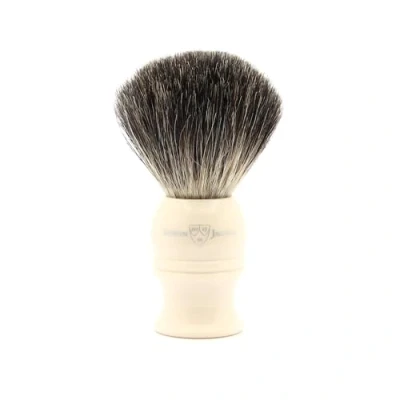 Afbeelding van Edwin Jagger 1EJ337 Klassieke Pure Dassenhaar Handgemaakte Exfoliërende Scheerborstel voor Kwaliteit Schuim met Scheercrème of Scheerzeep Mannen en Vrouwen (Imitation Ivoor)