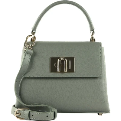 Afbeelding van FURLA Leren Handtas Avondtas 1927 Mini Top Handle Bag Agave Grijs
