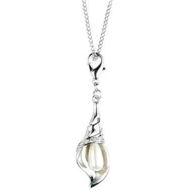 Afbeelding van Behave Ketting met hanger parel en steentjes