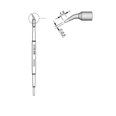Afbeelding van JBC Tools C120004 Desoldeerpunt Gebogen Grootte soldeerpunt 0.7 mm Inhoud: 1 stuk(s)