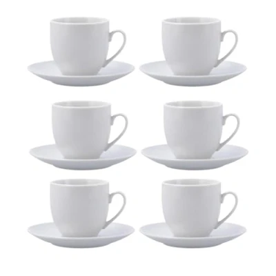Afbeelding van Quid New Renova Set met 6 kopjes schoteltje, porselein, 20 cl, wit