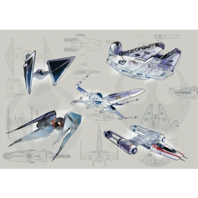 Afbeelding van Komar Vliesbehang Star Wars Blueprint light 400x280 cm (breedte x hoogte) (set)