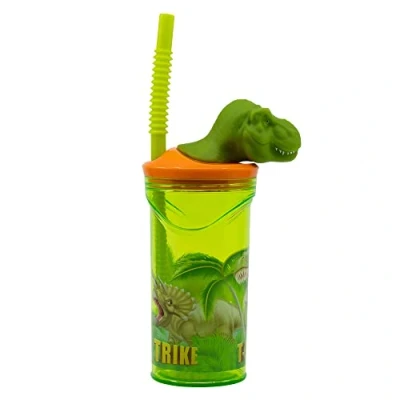 Afbeelding van Stor Herbruikbare kinderbeker met rietje en deksel 3D figuur, inhoud 360 ml