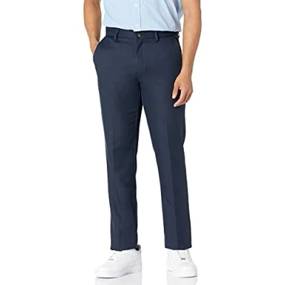 Afbeelding van Amazon Essentials Heren Slim Fit Flat Front Jurk Broek, Navy, 31W x 32L